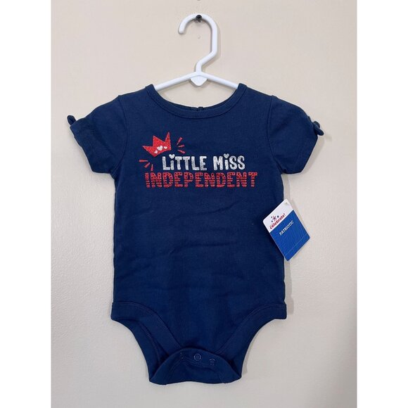 NWT Way To Celebrate! Girls 6-9 Months Little Miss Independent Patriotic T-Shirt - Picture 1 of 3